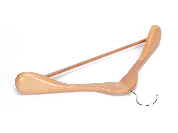 JS HANGER Wooden Suit Hangers - 6 Pack  Natural