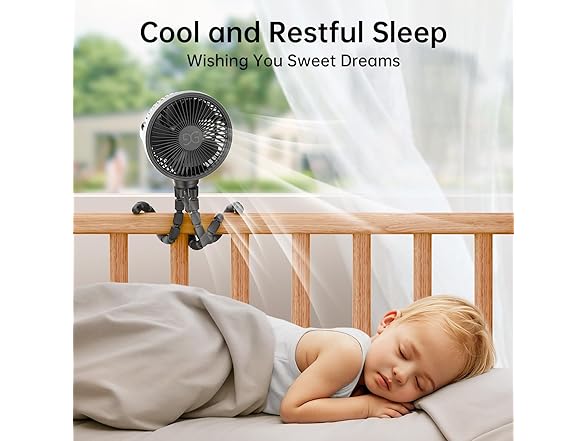 GUSGU Clip on Stroller Fan for Baby