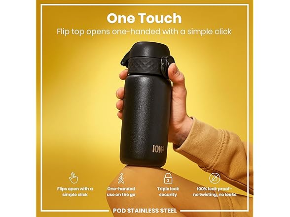 Ion8 Kids Bottle, Steel 13oz Leak Proof