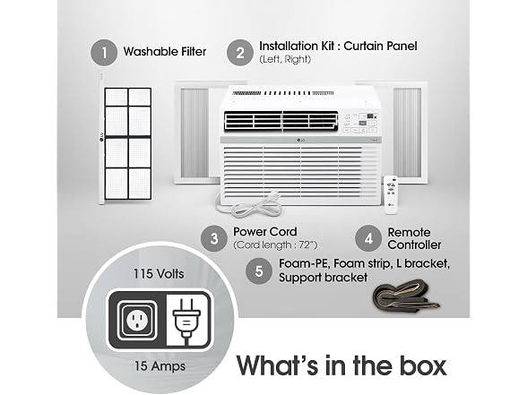 LG 12,000 BTU Window Air Conditioner Cools 550 SqFt