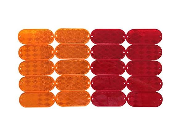 MaxxHaul 50016 20-Pack Oval Reflectors 10 Red