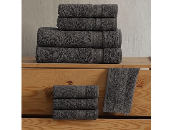 6 Piece Towel Set- Grey
