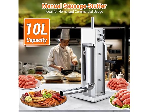 Sausage Stuffer, Manual 22LBS/10L Sausage Maker Machine