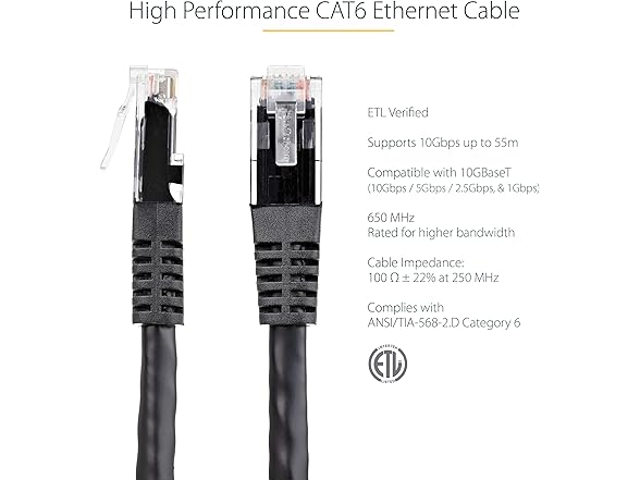StarTech.com 2ft CAT6 Ethernet Cable
