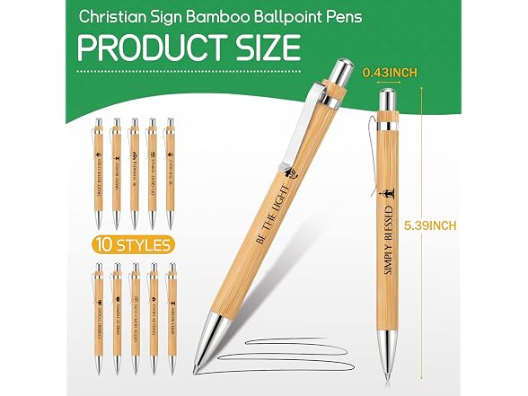 Roowest 50 Pack Christian Pens Bulk Religious