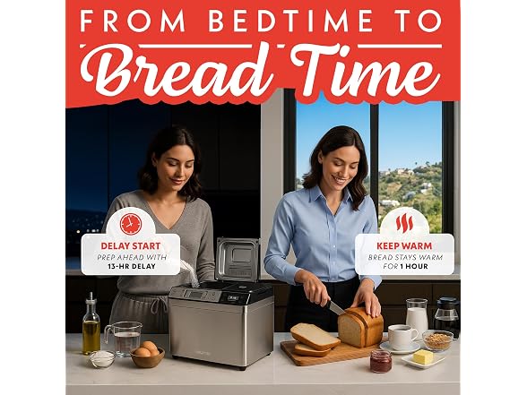 Gourmia Bread Maker with 2 LB Loaf Capacity 