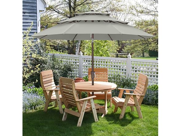ABCCANOPY 3 Tiers Patio Umbrella 11ft Grey