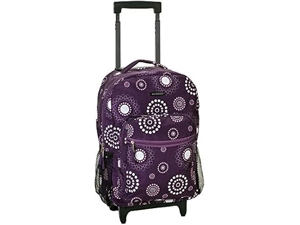 Rockland Double Handle Rolling Backpack, Purple Pearl