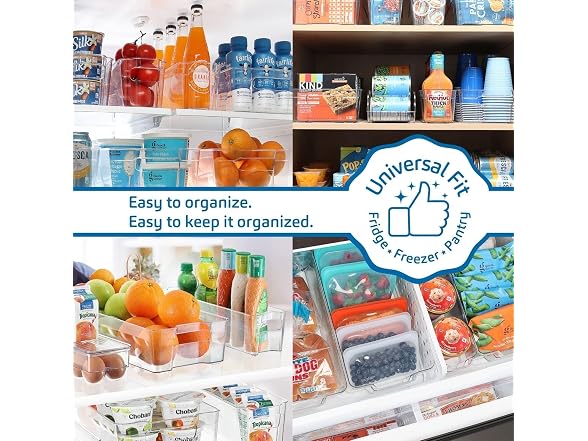Hearth & Harbor 56 Piece Fridge Organizer Bins - Set of 32
