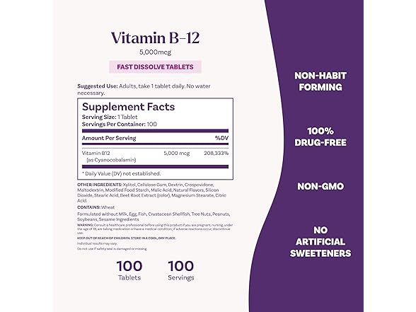 Natrol Vitamin B12 5000mcg 100ct