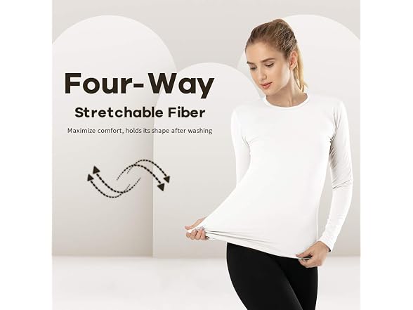 Mancyfit Women (S) Thermal Layer Crew Neck-white