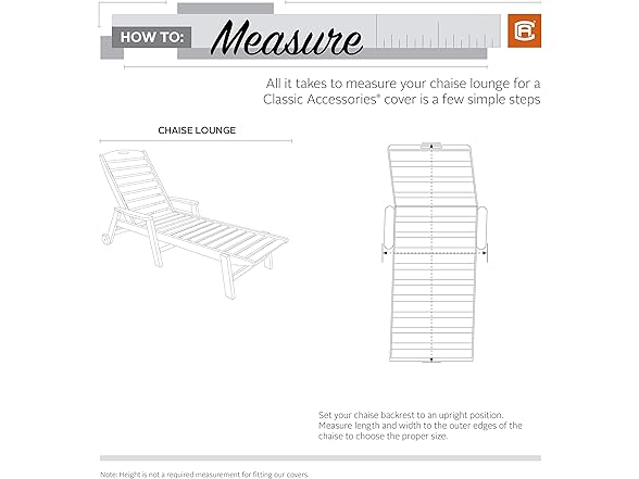 Classic Accessories 86 Inch Patio Chaise Lounge Chair Cover