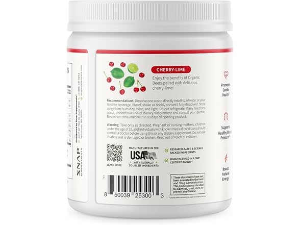 Snap Beet Root Powder Organic 30srv