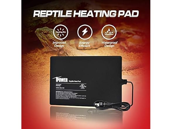 iPower 8 by 12-Inch Reptile Heat Mat Under Tank