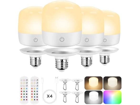 YoChoice T103 Rechargeable Light Bulb 4Pack