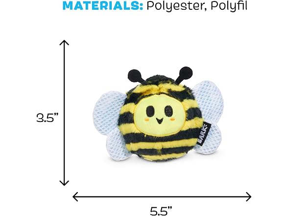 BarkBox Buzzy Body Dog Toy | Rip & Reveal Rubber Bee