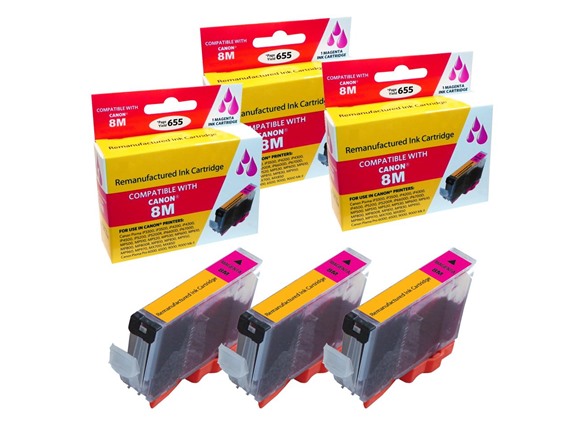Compatible Canon CLI-8 Magenta Ink Cartridge combo. (3 Pack)