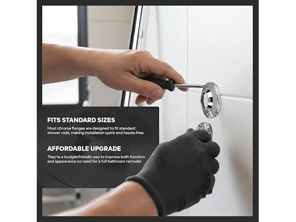 HIGHCRAFT Shower Curtain Rod Flange, Screws Included