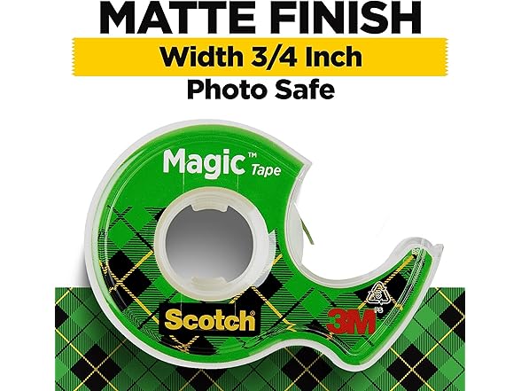 3M Scotch Magic Tape, 3 Rolls (3/4 in x 300