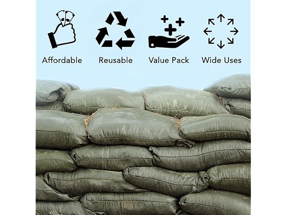 AK TRADING CO. 14" x 26" Poly Sandbags (Pack of 10)