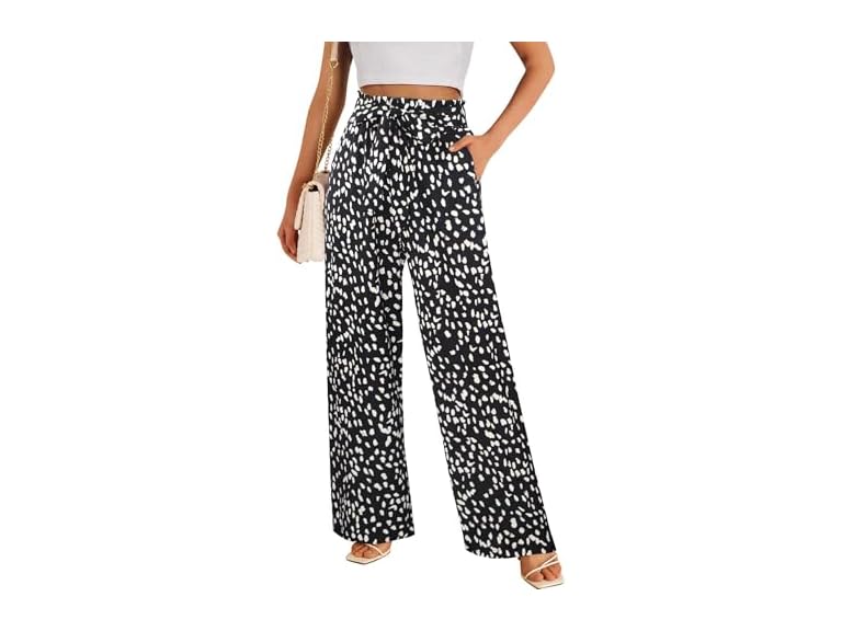 ECOWISH Women (L) Pants High Waisted with Pocket