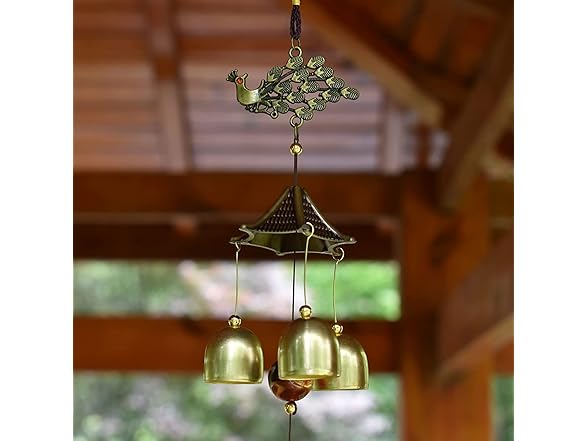 WUSFAR Peacock Wind Chimes 3 Layers