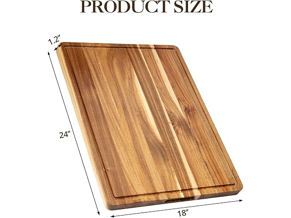Takywep Acacia Wood Cutting Board, 24x18