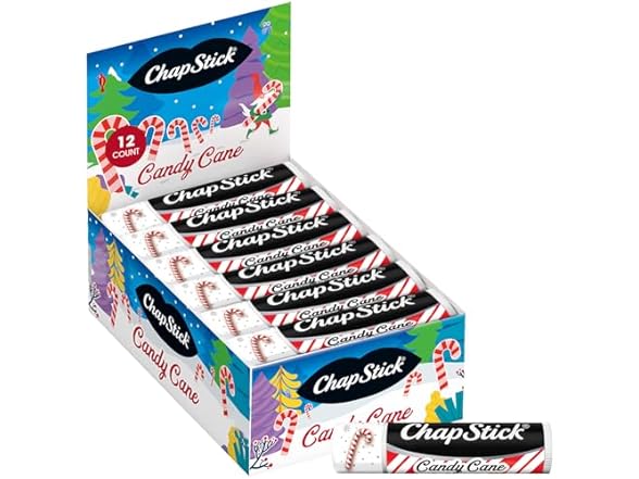 ChapStick Bulk Lip Balm, Candy Cane, 12-Count