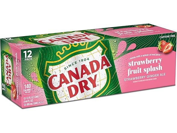 12PK Canada Dry Fruit Splash Strawberry Ginger