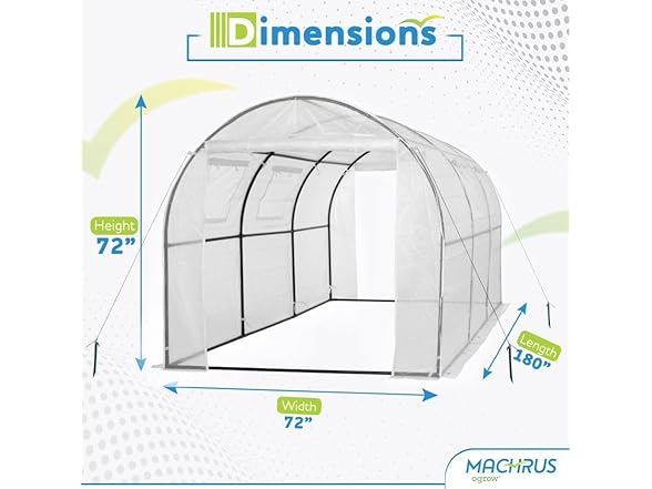 Ogrow Deluxe WALK-IN Portable Greenhouse White Cover