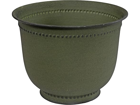 Sunnydaze DRV-1822 Michael Metal Planter, 2 Pc Set, Matte Sage