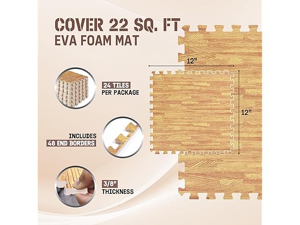Yes4All EVA Interlocking Mats 24 tiles