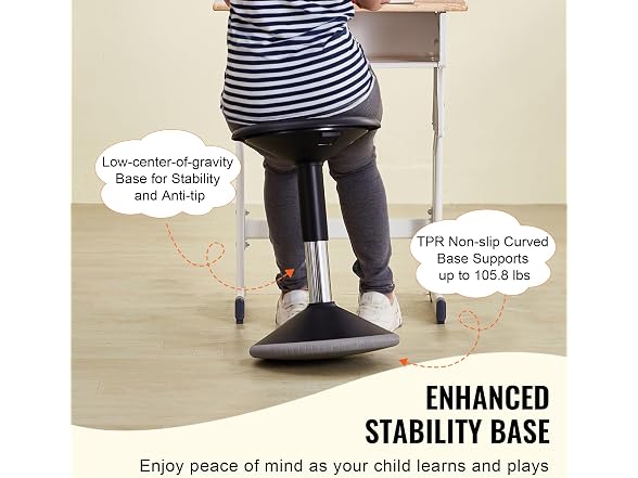 VEVOR Wobble Chair, Height-Adjustable