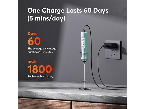 FoodVille MF02 Rechargeable Milk Frother Green