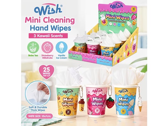 24pk Travel Size Mini Hand Wipes