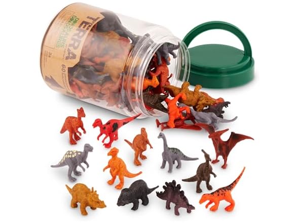 Terra by Battat – 60 Pieces Dinosaur Figures Assorted