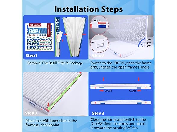 UBeesize Air Filter 14x14x1 (6-Pack)