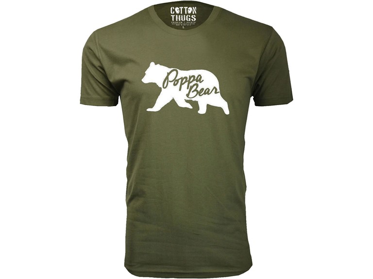 Men Poppa Bear Silhouette Dad T-Shirt
