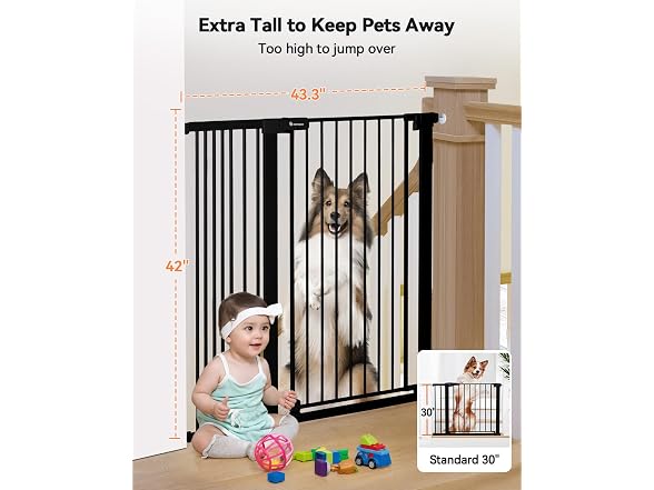 COMOMY 42" Tall x 43.3" Wide Baby Gate