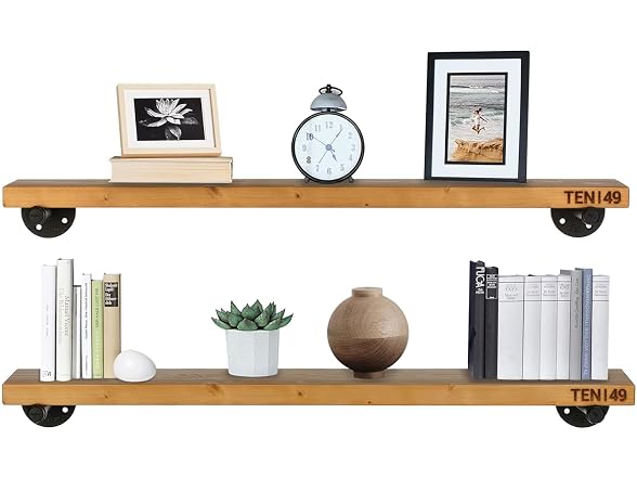 TEN49 Wood Shelves 36in Walnut 2-Pack