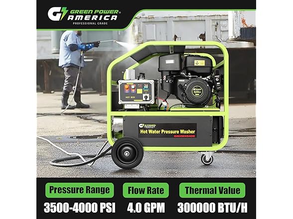 Green-Power America 3500 PSI 4 GPM Gas Hot Water Pressure Washer