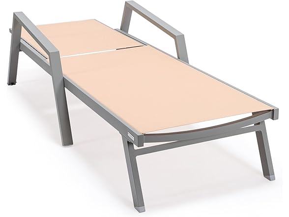 LeisureMod MLAGR-77LBR Marlin Chaise Lounge Light Brown