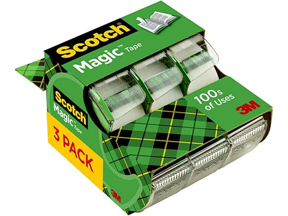 3M Scotch Magic Tape, 3 Rolls (3/4 in x 300