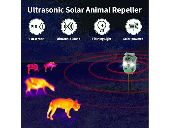 Balkene Home 4 Pack Solar Ultrasonic Animal Repeller