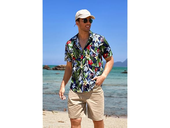 Coofandy Men (XL) Hawaiian Shirt Short Down Shirts