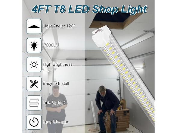 AQIQUUT Led Shop Light 4FT 50W 8-Pack