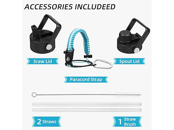 BJPKPK 40oz Insulated Water Bottles with Straw Lid