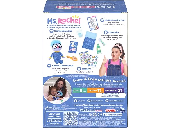 Ms. Rachel Goodnight Frankie, Bedtime Training Plush Toy