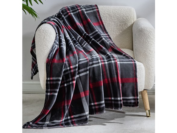 Midnight Plaid Throw Blanket