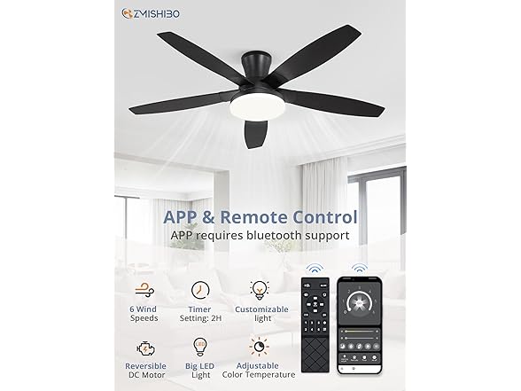 ZMISHIBO 52 Inch Ceiling Fans with Lights
